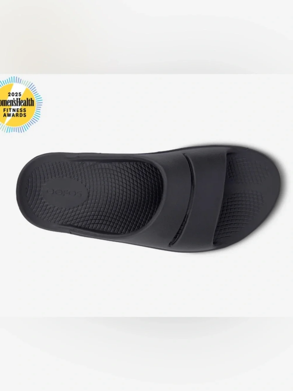 FITS 8 runs big OOFOS Women's Slide Sandal in black - Picture 4 of 5